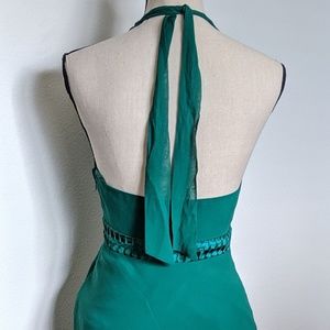 BCBGMaxAzria Dresses - BCBG MaxAzria green halter silk dress BCBGMaxAzria Dresses - BCBG MaxAzria green halter silk dress